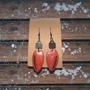 Christmas Light Red Dangle Earrings